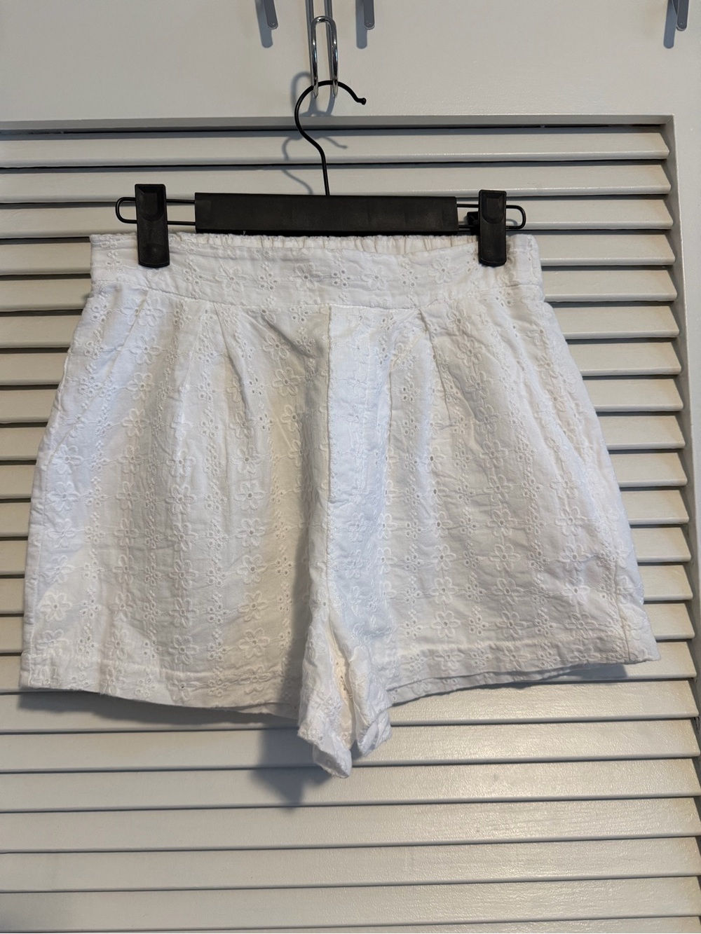 White Eyelet Bermuda Shorts